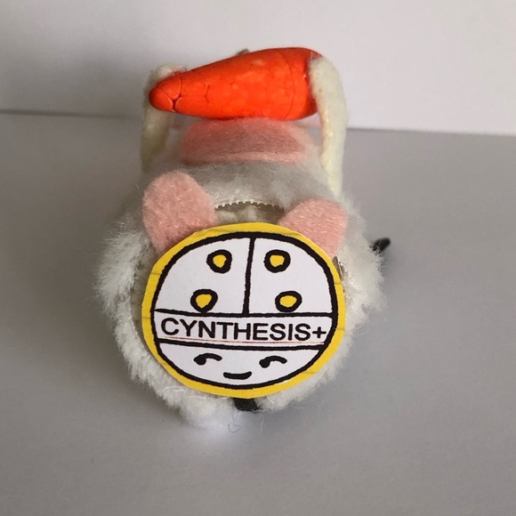 Bunny costumed felt mouse Art doll hand-sewn ready for an Easter Party, basket - Picture 8 of 10